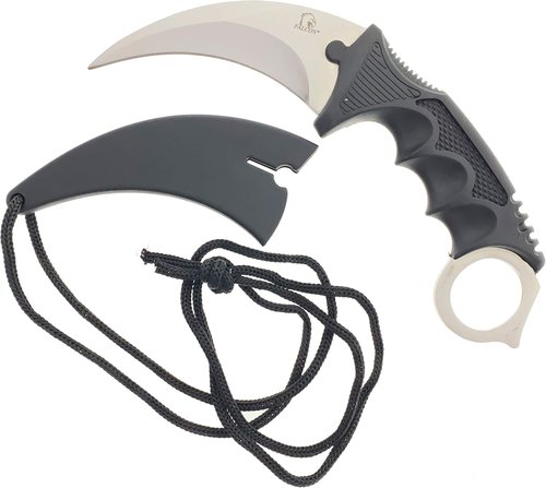 Falcon 7.5" CSGO Tactical Fixed Blade With ABS Sheath and Cord. For Collection, Gift, and Outdoors Camping Cut Ropes, Branches (Red Spider Web)