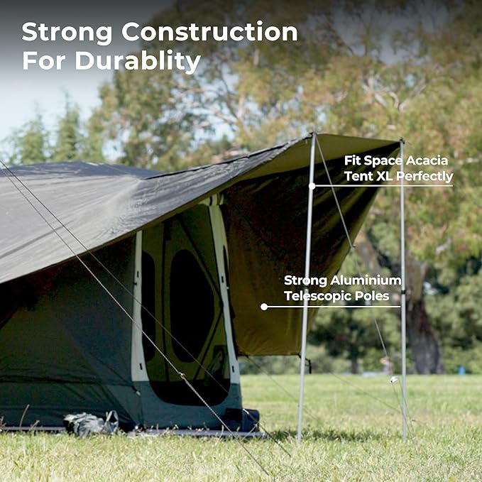 ACACIA Canopy XL for Space Acacia Camping System, PU2000 Waterproof Camping Tarp for 4 Season Camping, UPF50+ Sunproof Tent Tarp with 4 Telescoping Poles, Carry Bag, Summer Night