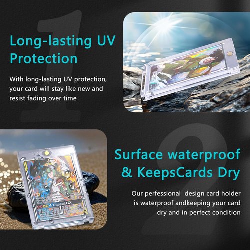 35pt Magnetic Card Holder for Trading Cards 25ct One Card Holder Touch Baseball Card Protectors Hard Plastic Magnetic Card Case Sports Display Football Magnetic Top Loads for Cards Sleeves