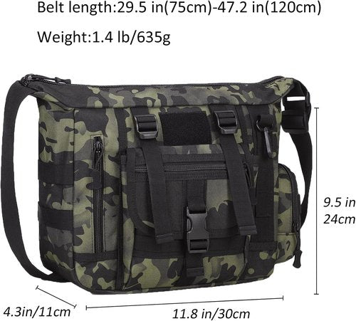 ArcEnCiel Tactical Messenger Bag Men MOLLE Sling Shoulder Pack with Patch