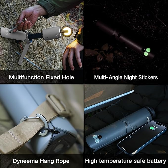 Camping Light Telescopic, Collapsible Magnetic Camping Lantern with 12000mAh Battery, Telescoping IPX6/IPX7 Waterproof Flashlights, Camping Lamp for Emergency, Camping, Hiking (Desert Yellow)