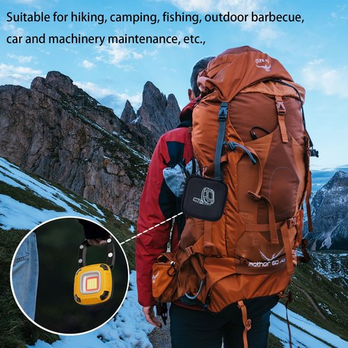 LOFTEK Portable Outdoor Rechargeable Light, 2000lm, 6000mAh Power Bank, 4 Colours Waterproof Magnetic Light for Camping, Hiking, Fishing, Hurricane, Emergency