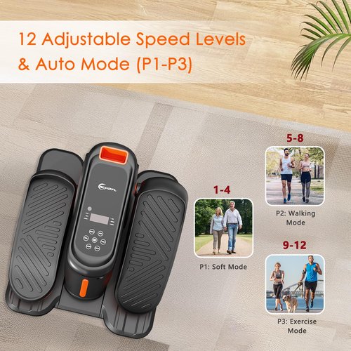 RCHDFL Under Desk Elliptical Machine, Ellipse Leg Exerciser While Sitting for Seniors, Ellipse Leg Exerciser as Seen on TV, Quiet & Portable Mini Seated Pedal Exerciser for Home Office Use (Orange)