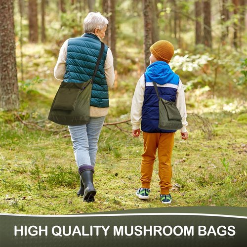 Mushroom Foraging Bag - Foraging Kit With Mesh Bag, Adjustable Shoulder Strap, Mushroom Basket With Smartphone Pocket - Mushroom Hunting Bag, Ideal Gift For Mushroom Foragers (Large & small styles)