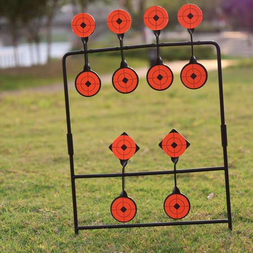 Metal Target, Backyard BB Target, Automatic Reset, Round, Iron, Portable Design, Suitable for Home Garden, Lawn, Farm, Patio, Backyard(Round) (Twelve)