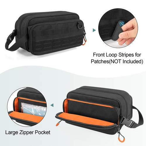 Prokva Tactical First Aid Bag Empty, Medical Emergency Pouch Trauma Kit Storage Bag for Camping Hunting Hiking, Black (Empty Bag Only)