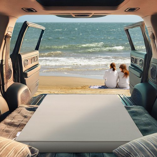 Sinweek 4 Inch Thick Memory Foam Camping Mattress CertiPUR-US Waterproof Portable Roll Up Mattress for Adults Single Mattress Car Van Sleeping Mat Pad with Carrying Bag