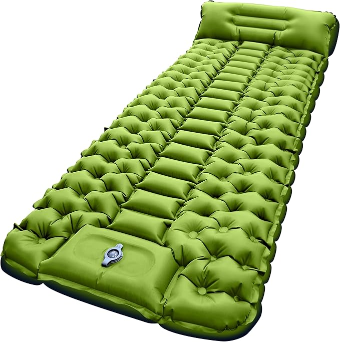 Camping Sleeping Pad, Ultralight Camping Mat with Built-in Foot Pump, Comfortable Sleeping Mat for Backpacking, Car Traveling,Tent,and Hiking