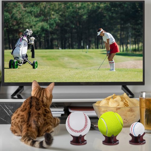 WinnerWhy 1 Pcs Wooden Golf Ball Display Stand 2 Inches Single Golf Ball Holder Mini Wood Display Bases Stand for Egg Stone Rock Decor (Stylish)