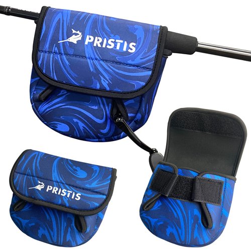 Pristis Spinning Reel Cover, Protective Pouch Bag made of 3mm Thick Impact Resistant Neoprene, Soft Adjustable Fishing Storage Protection Sleeve Case Accessory Gear for 4000-7000 series, size: L