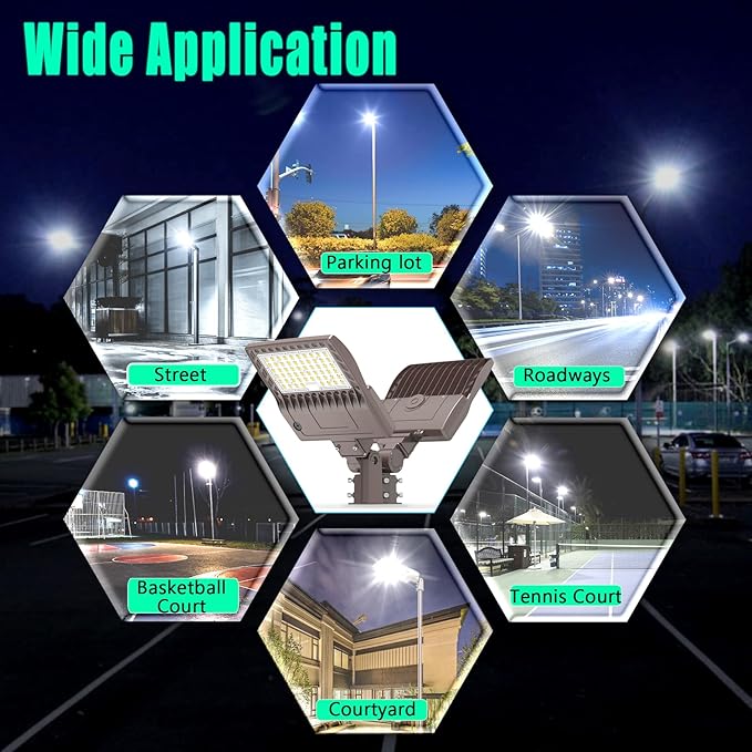 BBESTLED 480 Volt Commercial Parking lot LED Lights 240W 33600LM 5000K IP65 DLC Listed, 450V LED Stadium Flood Light for Street Industries Roadways, 347V LED Pole Light Slip Fitter (277-480VAC Input)