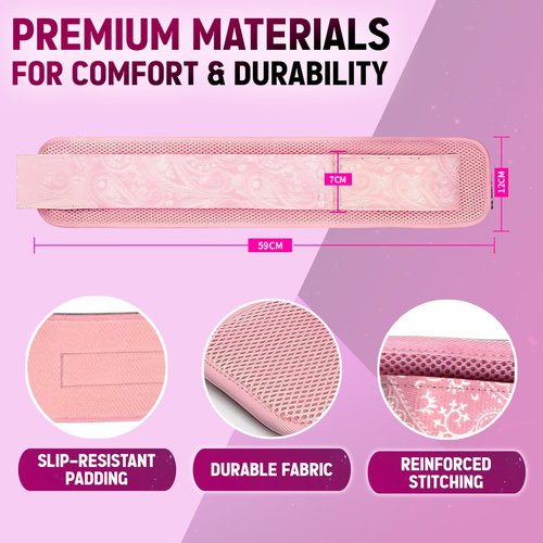 Hip Thrust Belt For Kettlebells, Plates, Dumbbells Heavy, Hip Thrust Band for Women/Men | Glute Workout Equipment for All Shapes| Double Hook & Loop Booty Builder | Use at Home Gym Equipment (Pink)