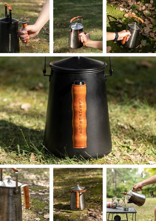 camping moon Kettle Handle Cover Leather for Stainless Steel Kettles PT-67