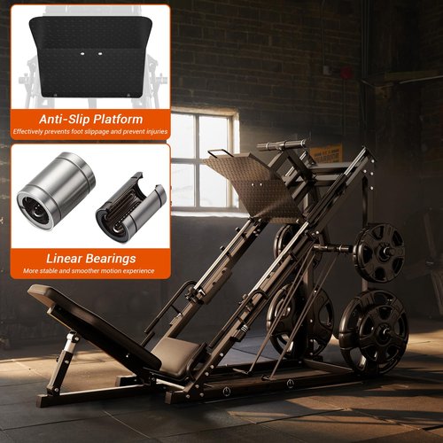 Leg Press Machines for Home Gym, 45 Degree Leg Press Machine with Linear Bearing, 2000 LBS Leg Workout Equipment with Weight Storage Posts, Professional Leg Machine for Lower Body Strength Training
