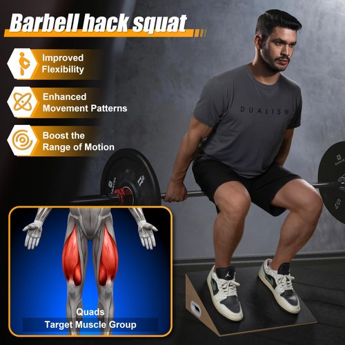 MIUONO Slant Board, Calf Stretcher Slant Board for Calf Stretching, Squats, Knees Over Toes, Weightlifting, and Fitness, Larger Board Capability for More Professional Workout