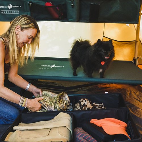 Expandable Green Footlocker for Camping Gear - Disc-O-Bed Under Cot Storage