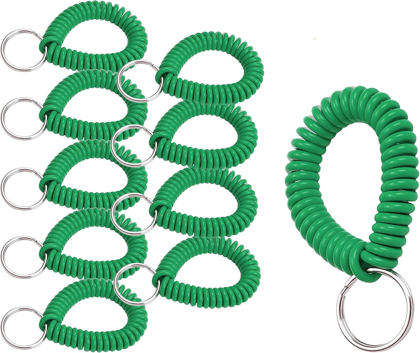 ucky Line 2” Spiral Wrist Coil with Steel Key Ring, Flexible Wrist Band Key Chain Bracelet, Stretches to 12”, Purple, 10 Pack (41065)