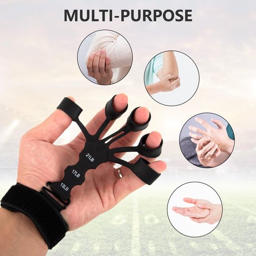 Kingshion 2PCS Ength Trainer, Grip Strength Trainer Finger Strengthener, Hand Grip Strengthener, Finger Grip Strength Trainer,Finger Exerciser,Hand Grip Strengthener 6 Resistant Level Finger Exerciser