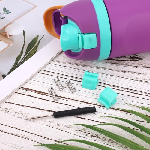 Gosknor 3pcs Replacement Button Compatible with Owala FreeSip 24oz 32oz, Water Bottle Lid Mouth Push Switch Top Cap Seal Stopper Replacement Parts for Owala 16/19/24/32/40oz Accessories(Cyan)
