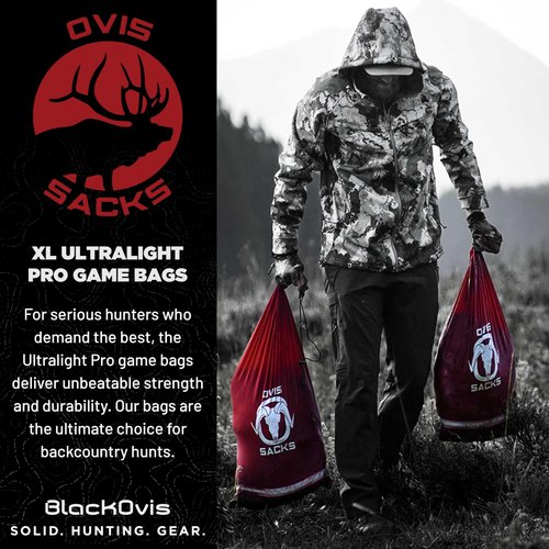 BlackOvis Ovis Sacks Ultralight Pro Reusable Game Bags, BLACK0105-ELK