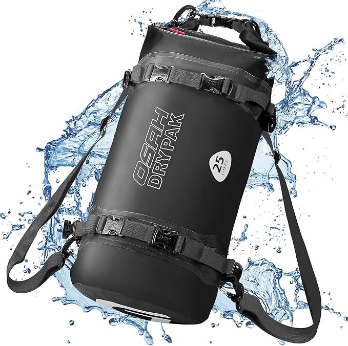 Waterproof Dry Bag - Motorcycle Luggage Tail Bag with Straps for Back Seat, Roll Top Lightweight Waterproof Backpack Sack for Travel, Swimming, Boating, Kayaking, Camping and Beach