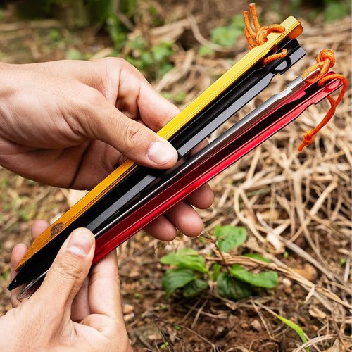 CTROPDA 15Pack Tent Stakes, 7075 Aluminum Tent Stakes with Pull Rope, Lightweight Tent Pegs for Backpacking, Durable Camping Tent Accessories, Black…