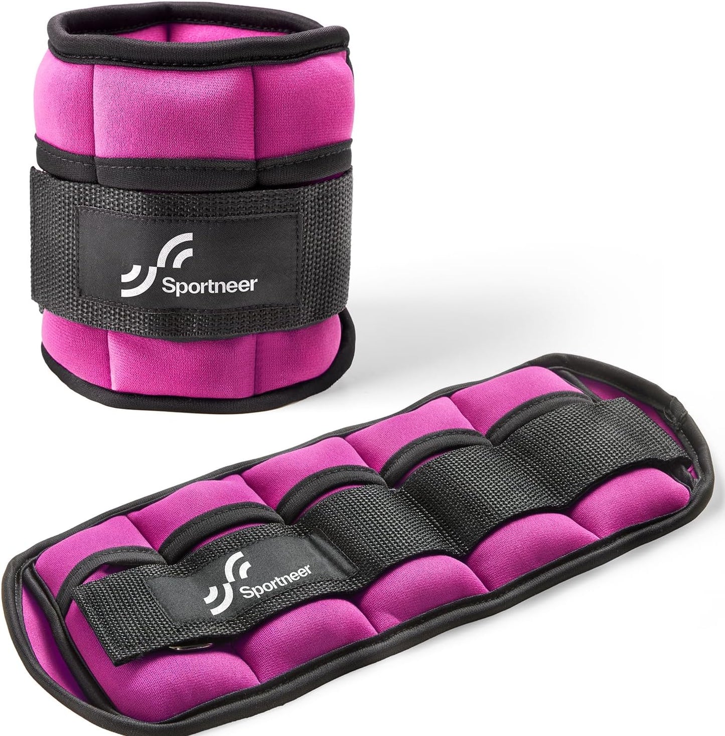 Sportneer Adjustable Ankle Weights for Women and Men 7 lbs/Pair Adjustable Leg Weights with Secure Straps, Strength Training Weighted for Yoga, Walking, Running, Aerobics, Gym, Physical Therapy
