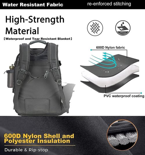 TheKidsRefined Expandable 40-64L Military Tactical Backpack 3 Day Bag Hiking Gym Sport Camping