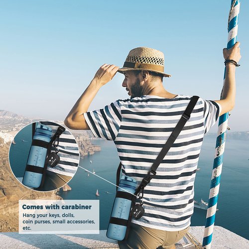 EasyAcc Portable Handheld Fan,4000 Battery Portable Fan for Travel and EasyAcc Water Bottle Handle Shoulder Strap, for 12oz - 64 oz
