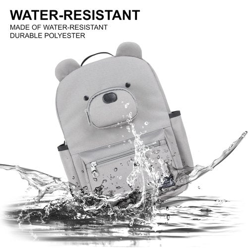 Rangeland Bear Mini Daily Backpack for Woman Teenagers with Tablet Sleeve and Water Bottle Pocket, Lightweight Stylish Casual Daypack, Grey