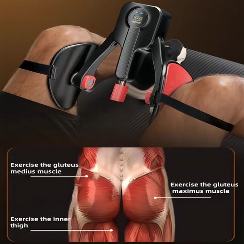 Husyop Thigh Trainer 0-110 lbs Adjustable Resistance, Pelvic Floor Exercise Devices with Leg Straps, Kegel Exerciser Inner Thigh Exerciser for Women Men (Black)