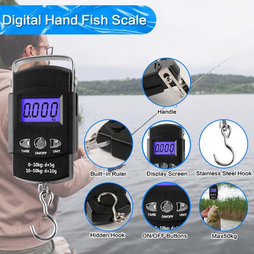 113Pcs Fishing Tool Kit, Fishing Bag, Fishing Pliers Hook Remover, Fish Lip Gripper, Fishing Lures Hook Tackle Box, Handheld Digital Scale, Ice Fly Fishing Gear Accessories Set Fishermen Gift (Camo)