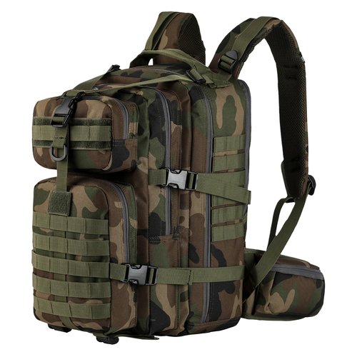 MIRACOL Tactical Emergency Survival Backpack- 35L Go Bag Survival Backpack with MOLLE System - Heavy Duty Military Gear for Wildfire Disaster Preparedness Camouflage Green