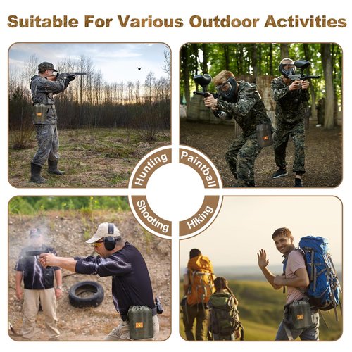 QIULLEN Ultralight Saddle Hunting Dump Bag - Silent Noiseless Fabric with Drawstring Closure, Foldable Design for Tree Stand Accessories | Fits Hunting Belt & MOLLE System | Compact Roll-Up Pouch