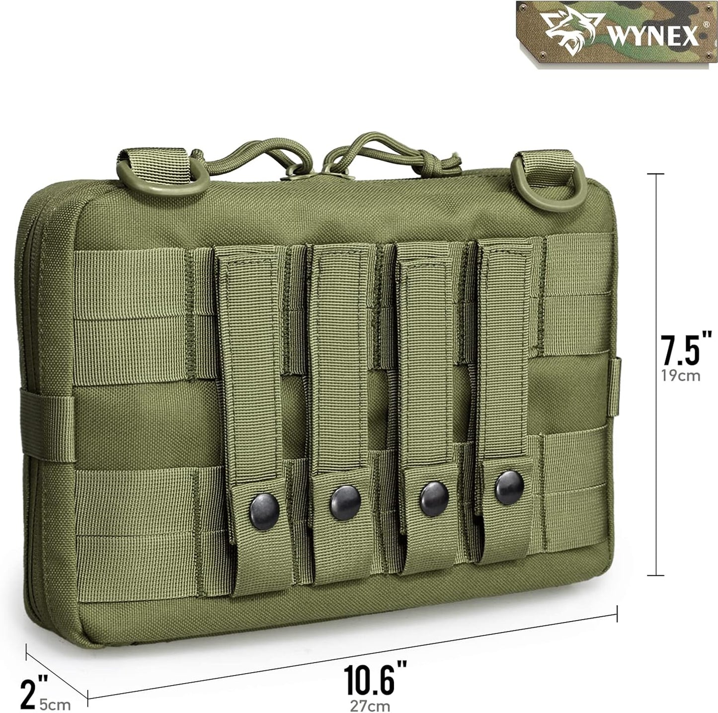 WYNEX Tactical Admin Molle Pouch, Medical EDC EMT Utility Bag Shell Design Attachment Pouches 1000D Nylon Hiking Belt Bags