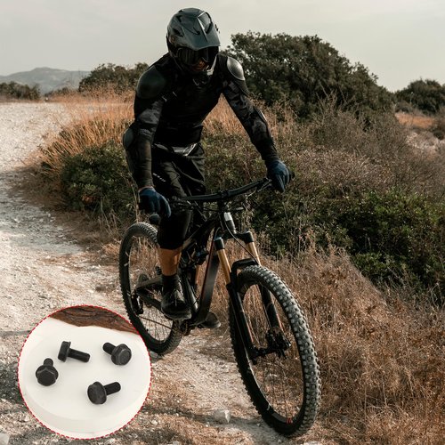 Trinkrittey 4 Pcs 8mm Bicycle Crank Bolts Bike Bottom Bracket Fixing Bolts M8 x 18mm Bottom Bracket Screws Parts for Mountain Bike Road Bike MTB