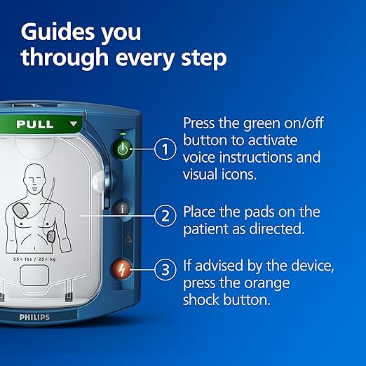 Philips HeartStart Home AED Defibrillator with Training Pads Cartridge, M5068A-C02
