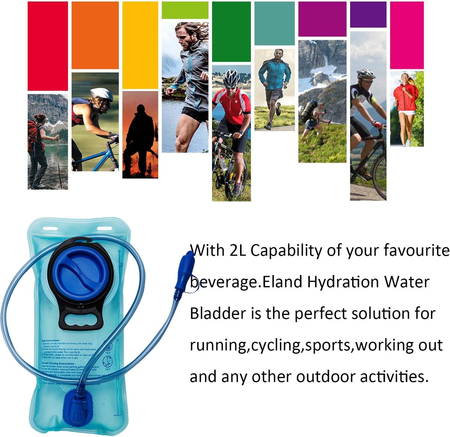 Outdoor Hydration Bladder, 2 Liter Leak Proof Water Bladder, Water Reservoir for Hydration Pack