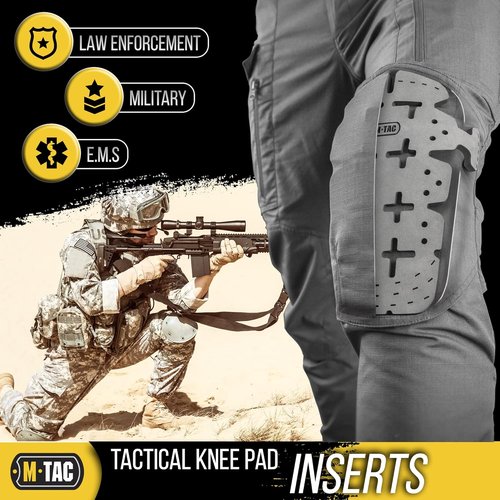 M-Tac Knee Pad Inserts for Men and Women (2 PCs) - A Pair of Knee Pads for Construction and Tactical Pants - Memory Foam Knee Pads for Work (Black)