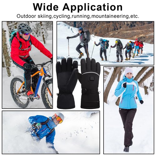 CODSOK Heated Gloves for Men Women,7.4V 2200mAh Rechargeable Battery Electric Heating Thermal Glove,Touchscreen Waterproof Windproof Heated Gloves for Cycling Skiing Fishing Camping Hiking