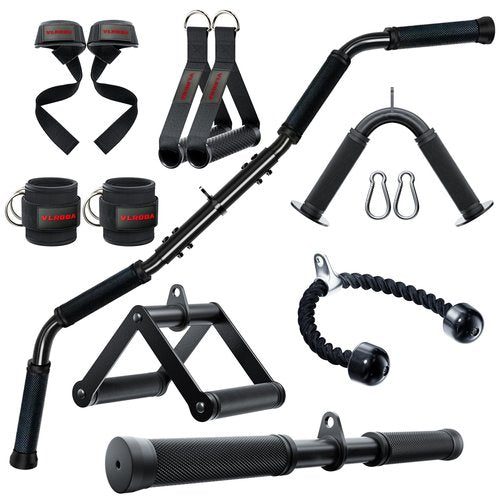 Cable Attachments for Gym,Cable Machine Accessories for Home Gym, Triceps Pull Down Attachment, LAT Pull Down Attachment Weight Fitness