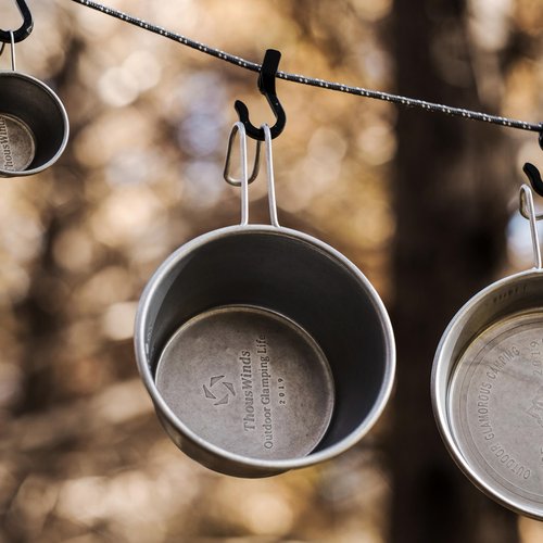 Thous Winds Stainless Steel Sierra Cups, 450ml Camping Cups, Silver