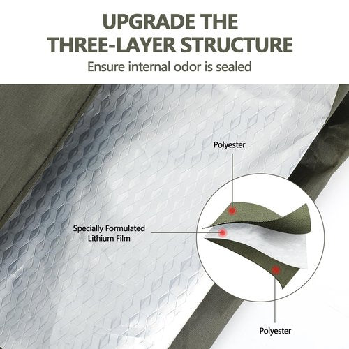 Smell Proof Bag Triple-Layer Scent Control Bag With Shoe Compartment, Waterproof Scent Lock Bags, Scent Free For Hunting Clothing Accessories
