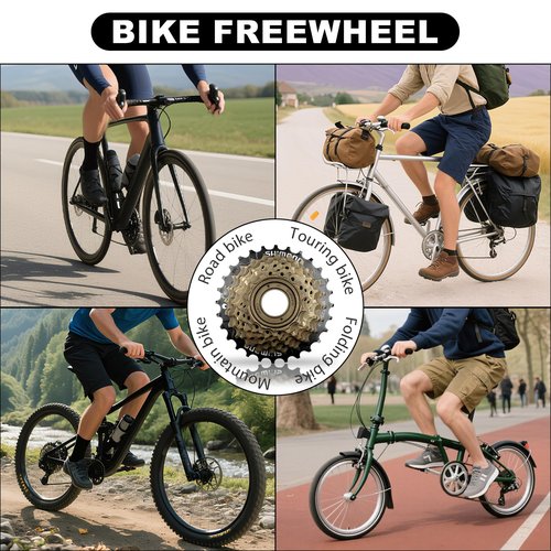 Bike Freewheel 7-Speed Tourney/TY MF-TZ500 Screw On Multiple Freewheel Bicycle Multiple Freewheel 14-28 Tooth (TZ500-7/14-28T)