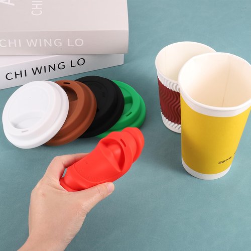 uxcell 4Pcs 3.31-3.38" Silicone Cup Lids, Drinking Lid Reusable Sealed Mug Lid for Ceramic or Glass Coffee Mug Spill-Proof, Durable Coffee Cup Covers, Black