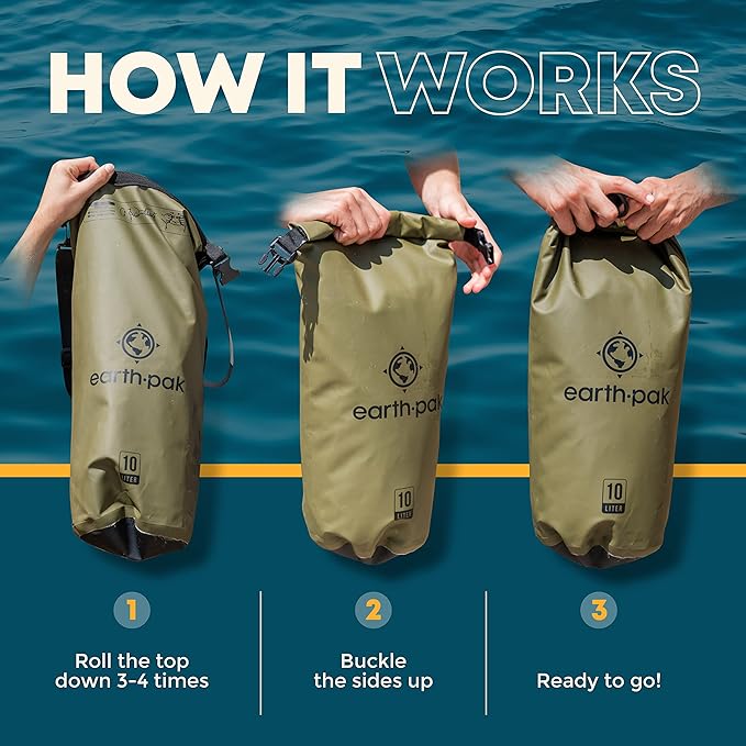 Earth Pak Waterproof Dry Bag - Roll Top Waterproof Backpack Sack (Orange 55L & Yellow 55L)