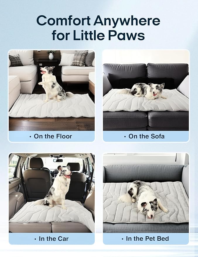 ZonLi Dog Cooling Mat, 59" x 40"Extra Large, Reversible Cooling Pad for Dogs & Cats (Cool & Warm), Durable & Machine Washable, Pet Mat for Crate, Kennel, Bed, Sofa, Arctic Grey