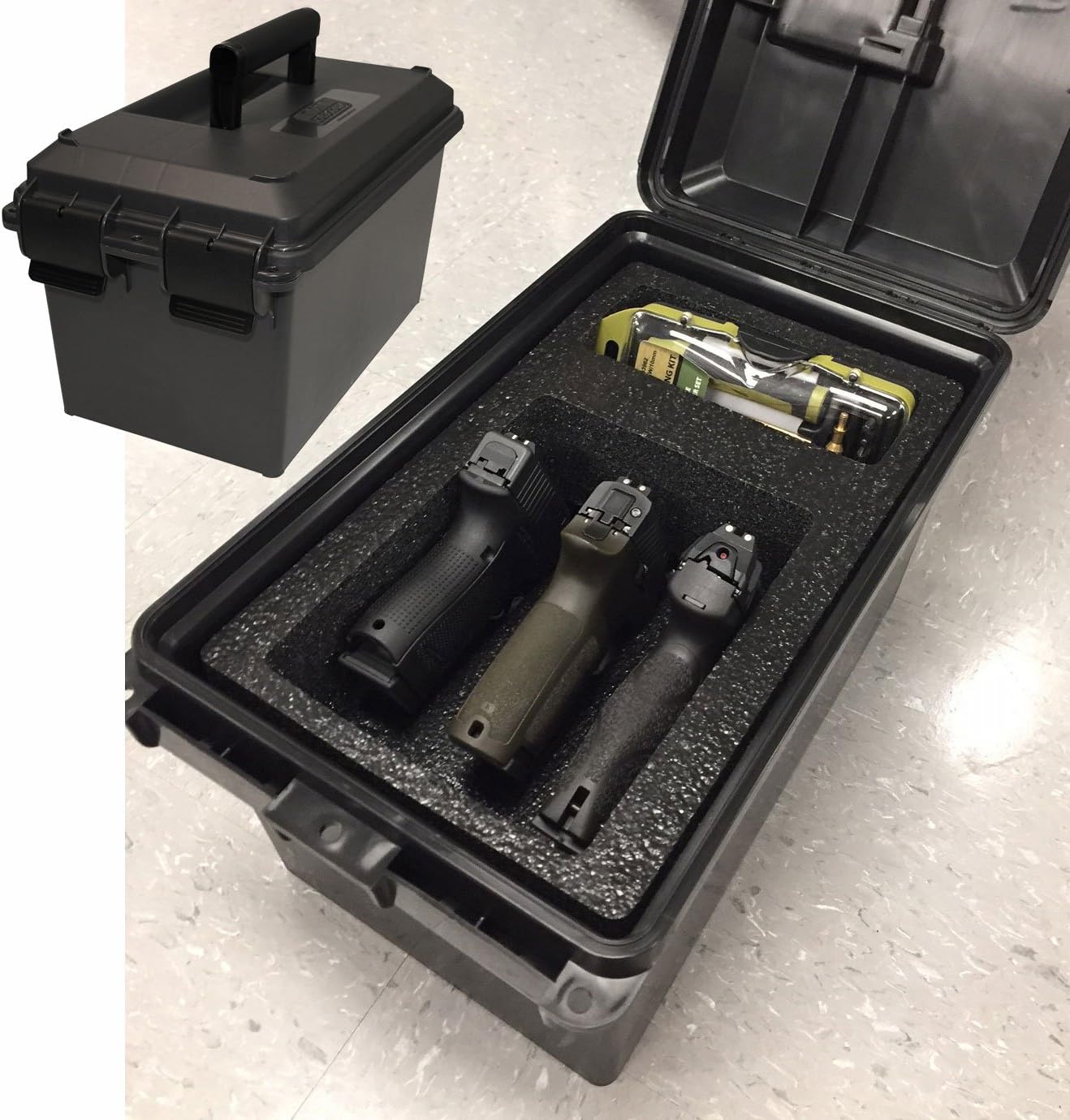 MTM TPC Tactical Pistol Case Subcompact, Water-Resistant O-Ring, Heavy-Duty Latching System, USA Made