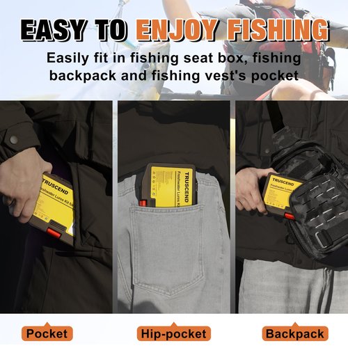 TRUSCEND Widely Used Fishing Lures Kit, Fishing Sinkers Weights Worth Every Penny, Selected Bass Lure & Tackle Kit for Freshwater, Premium Starter Bass Gear Set, Perfect Gifts for Men