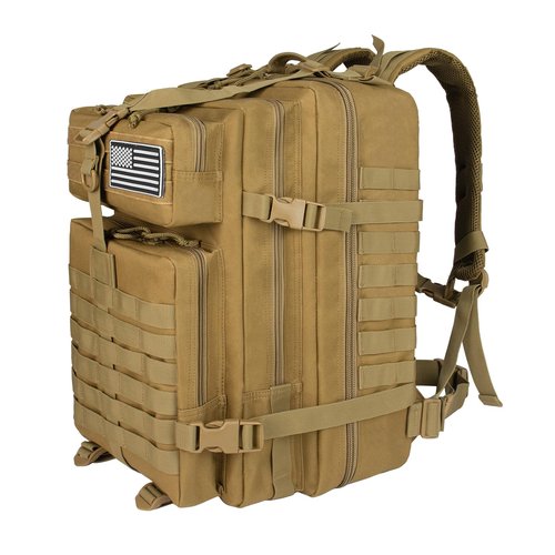 Ogguno 45L Military Tactical Backpacks For Men Trekking Daypack Bug Out Bag Lage MOLLE 3 Day Assault Pack Camping Hiking - Khaki Pack